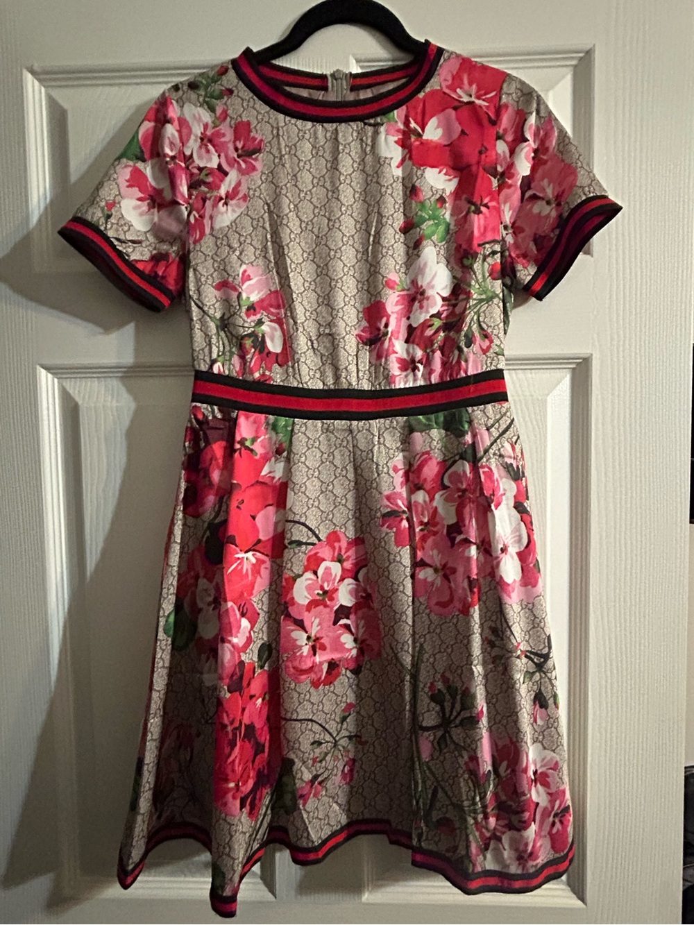 Luxury monogram peplum dress
